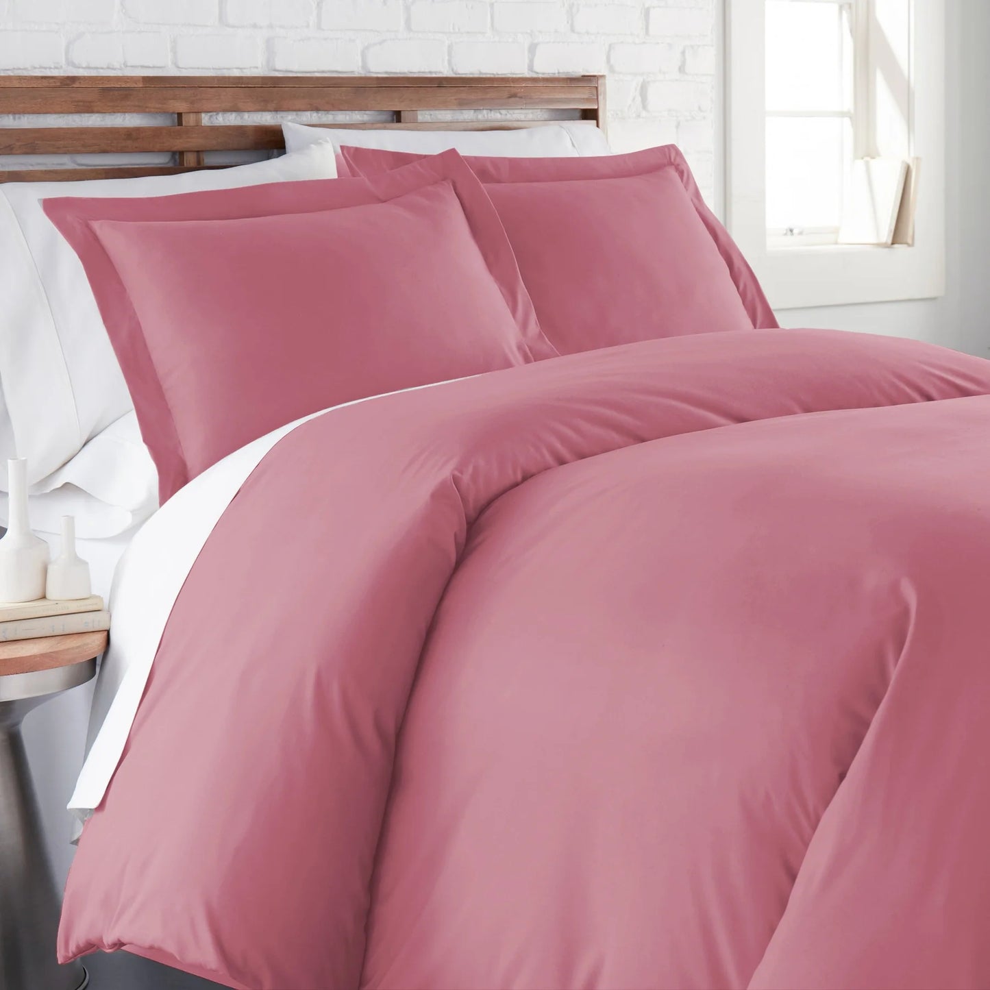 Luxe Microfiber Duvet Set, Rose