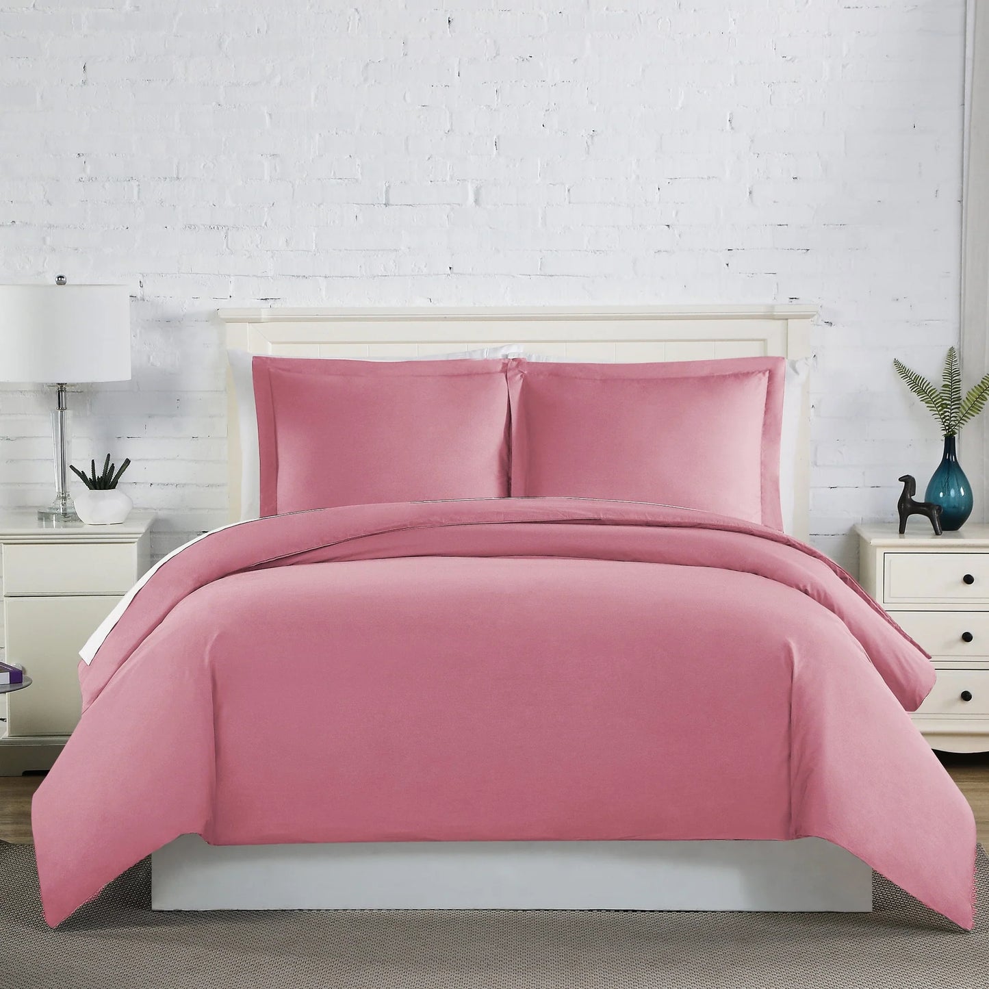 Luxe Microfiber Duvet Set, Rose