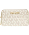 Michael Kors Jet Set Small Zip Around Card Case, Signature Vanilla