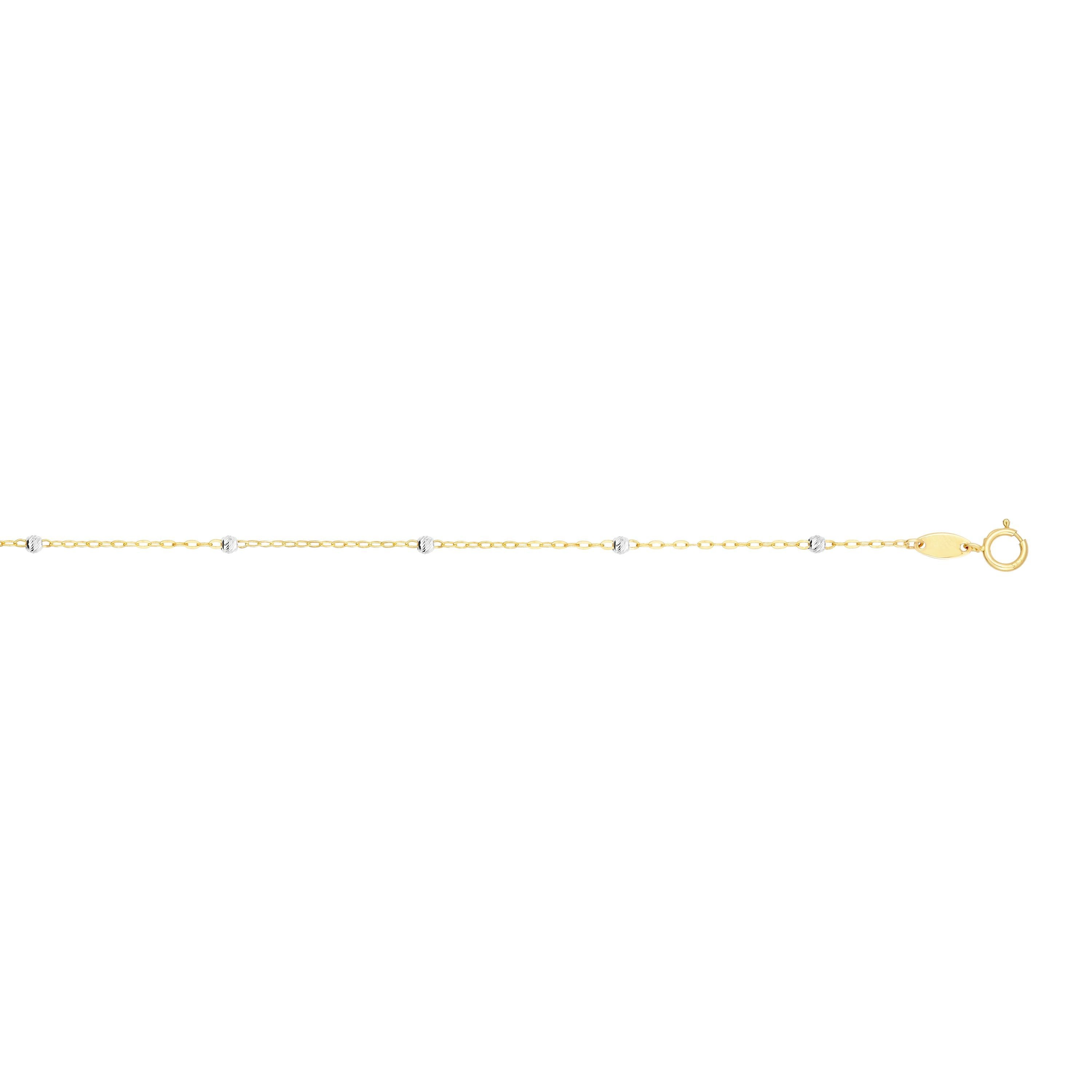 14K Bead Saturn Chain