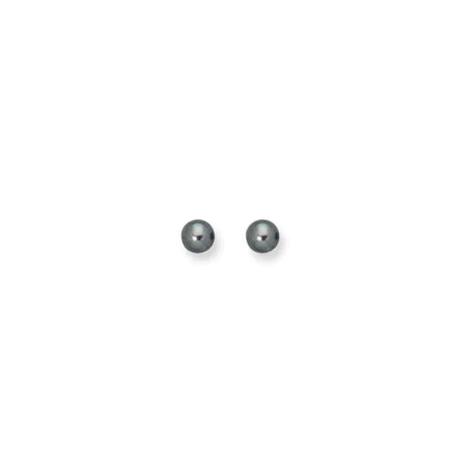 14K Black Pearl Earrings, 7mm