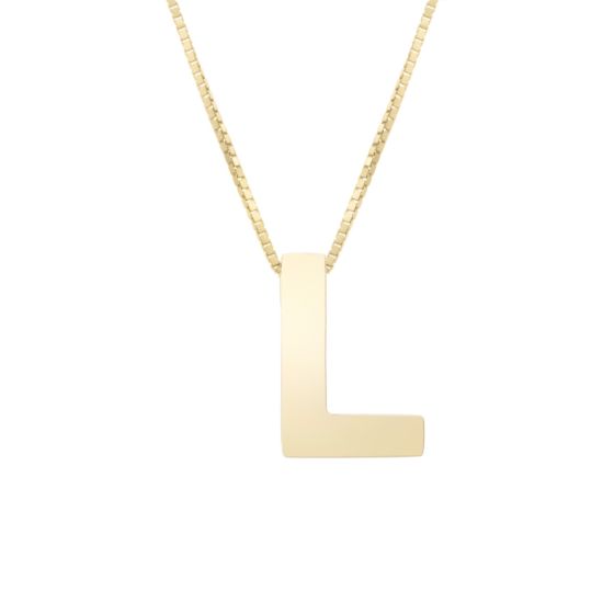 14K Block Letter Initial Necklace