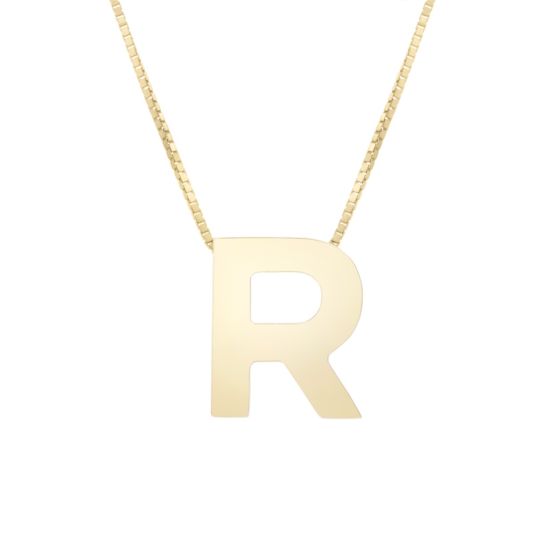 14K Block Letter Initial Necklace