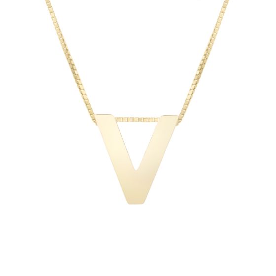14K Block Letter Initial Necklace