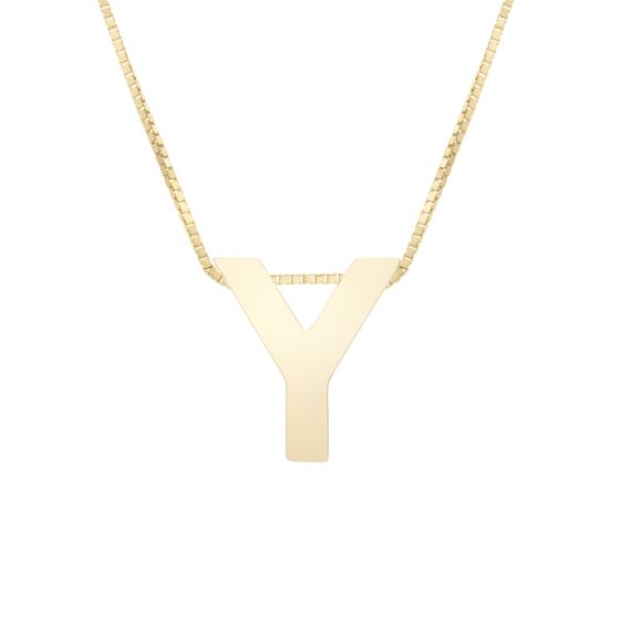 14K Block Letter Initial Necklace