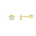 14K Butterfly CZ Earrings