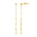 14K Dangle Paperclip Earrings