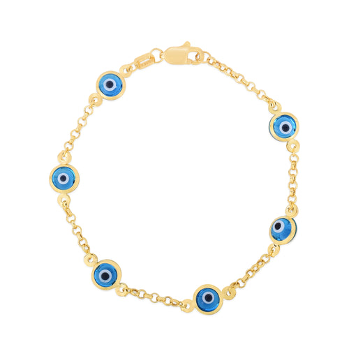 14K Evil Eye Bracelet, Children's