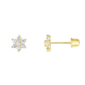 14K Flower CZ Earrings