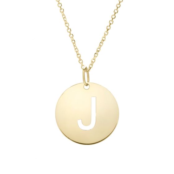 14K Initial Pendant Necklace