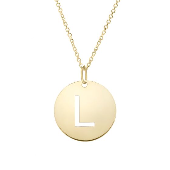 14K Initial Pendant Necklace