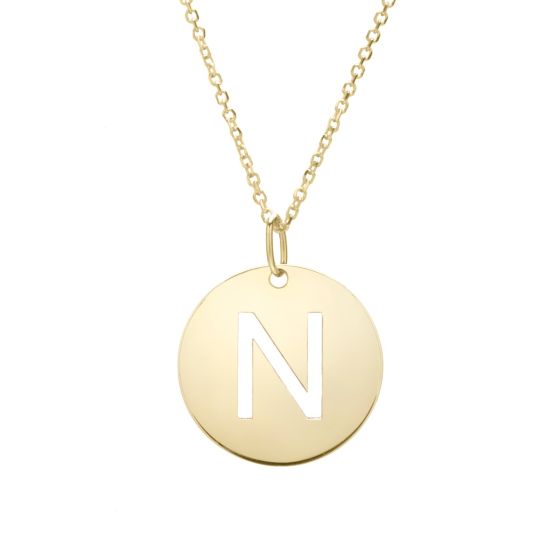 14K Initial Pendant Necklace