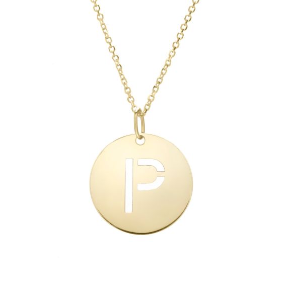 14K Initial Pendant Necklace
