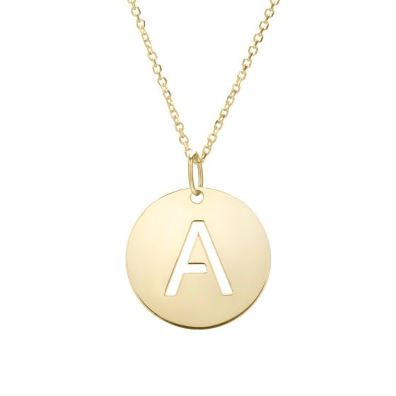 14K Initial Pendant Necklace
