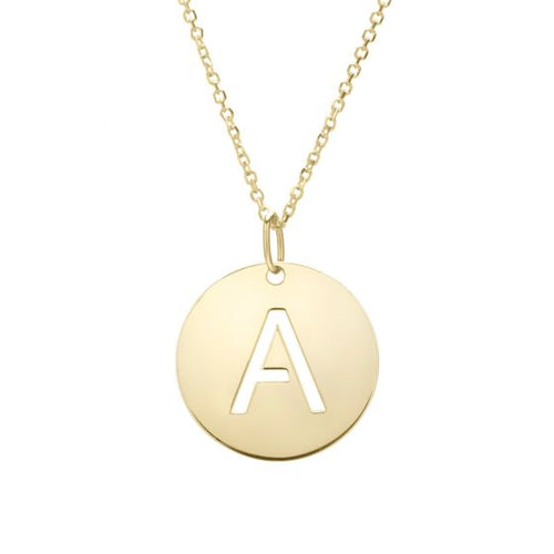 14K Initial Pendant Necklace