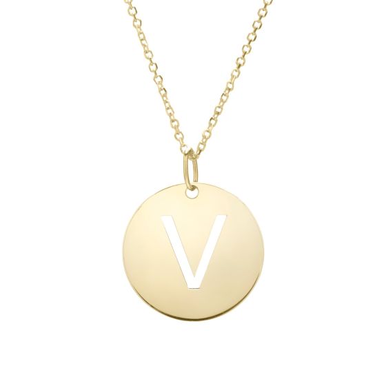 14K Initial Pendant Necklace