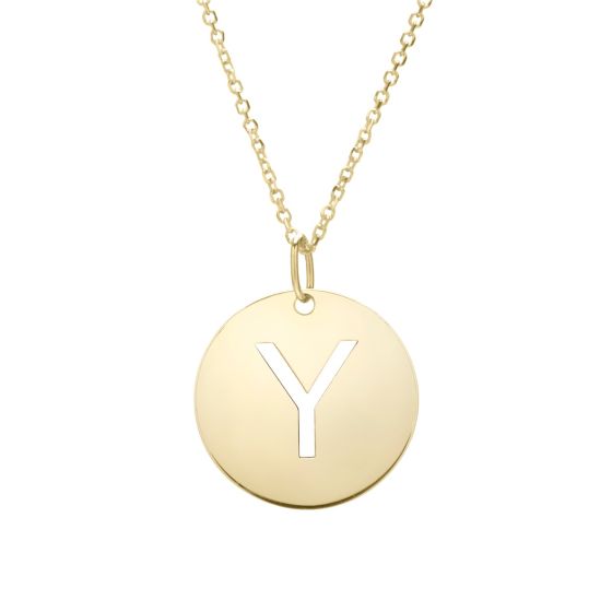 14K Initial Pendant Necklace