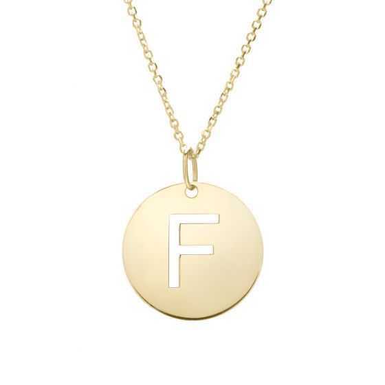 14K Initial Pendant Necklace