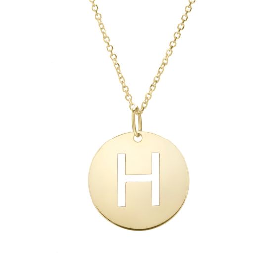 14K Initial Pendant Necklace