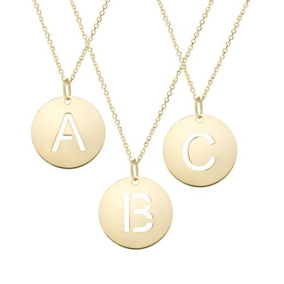 14K Initial Pendant Necklace