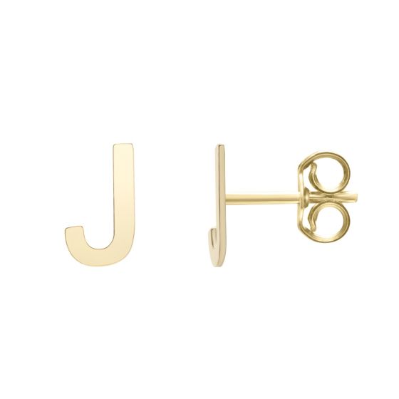 14K Initial Stud Earrings