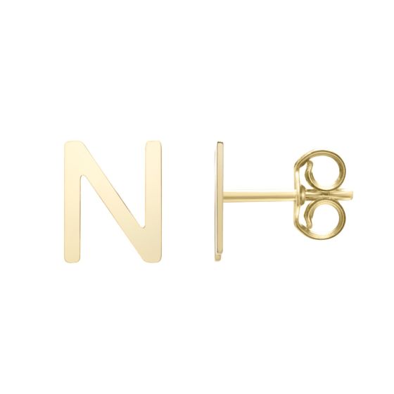 14K Initial Stud Earrings