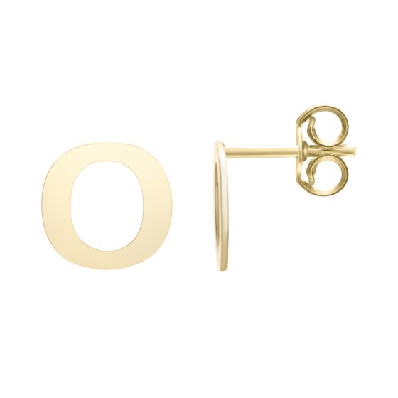 14K Initial Stud Earrings