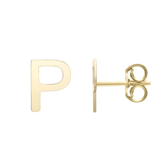 14K Initial Stud Earrings