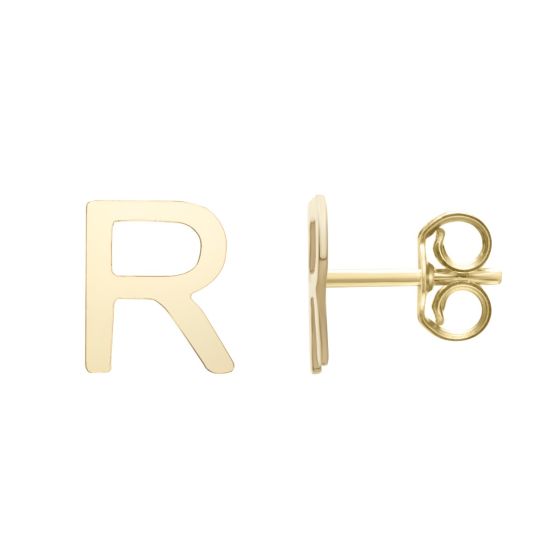 14K Initial Stud Earrings