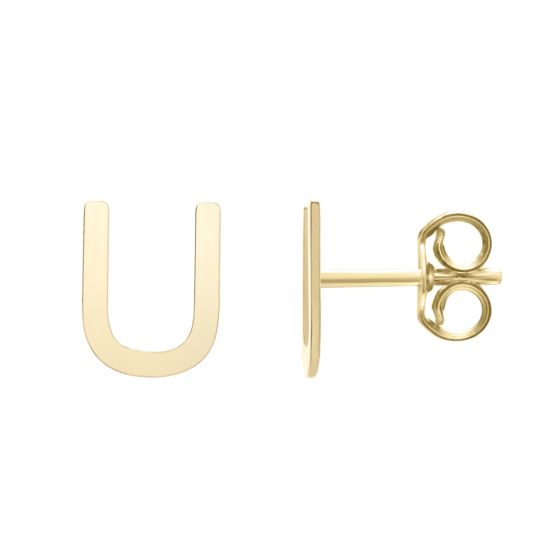 14K Initial Stud Earrings