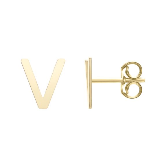 14K Initial Stud Earrings