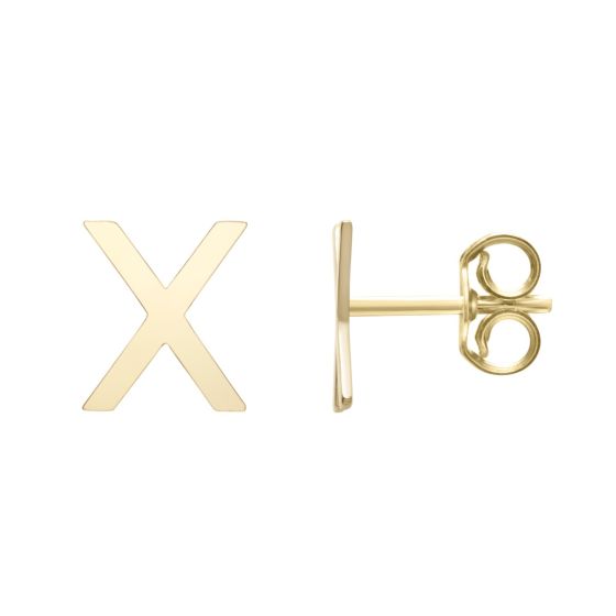 14K Initial Stud Earrings