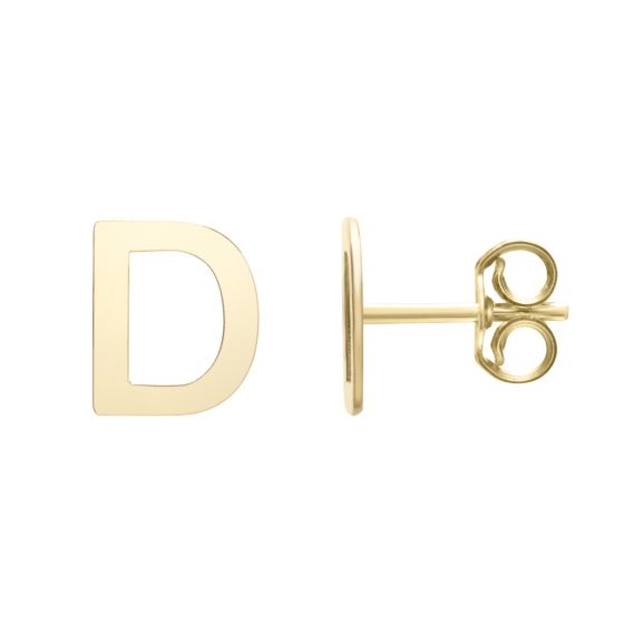 14K Initial Stud Earrings