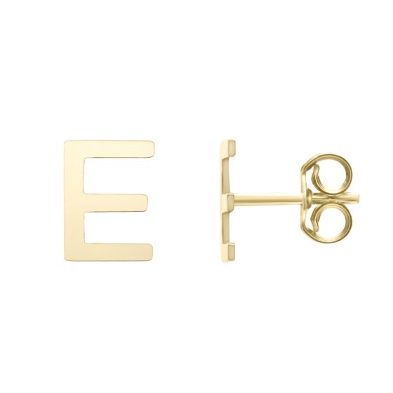 14K Initial Stud Earrings