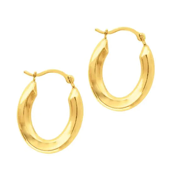 14K Oval Hoop Earrings