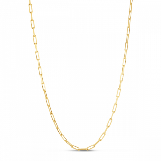 14K Plated Paperclip Chain Necklace, 2.95mm