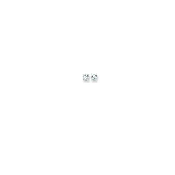 14K Round CZ Earrings, White