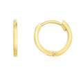 14K Thin Polished Huggie Earrings