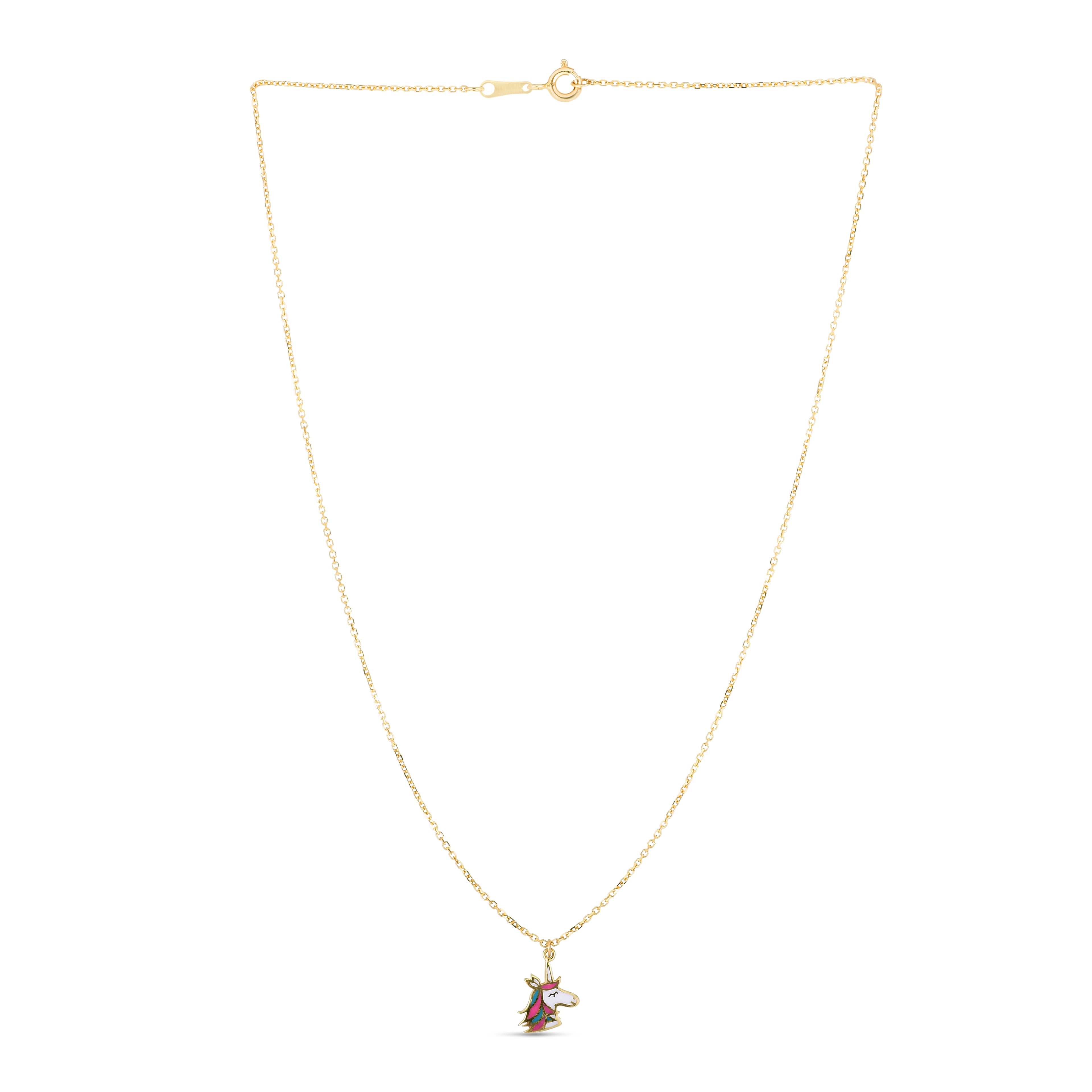 14K Unicorn Necklace, Children's