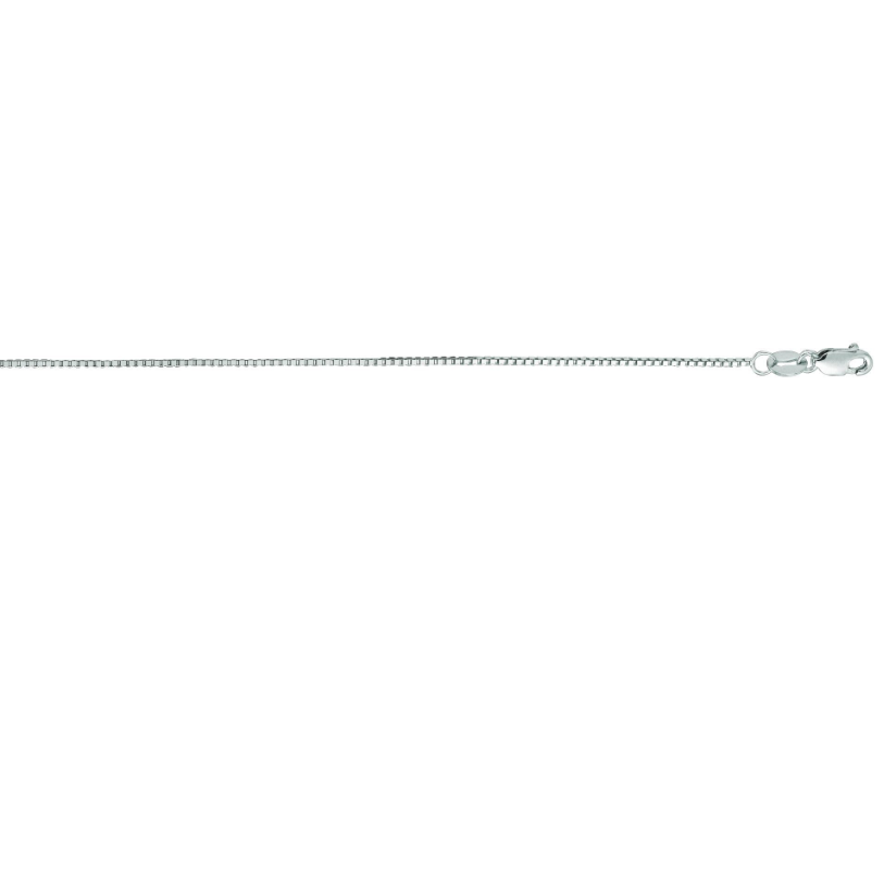 14K White Classic Box Chain, .75mm