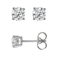 14K White Gold Round Diamond Stud Earrings
