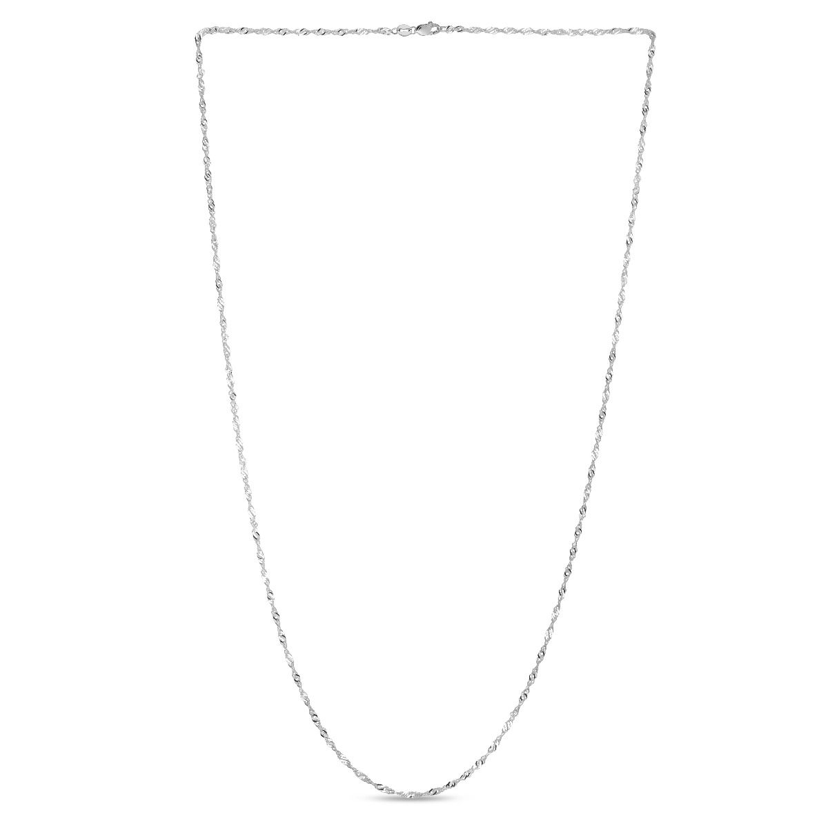 14K White Singapore Chain, 1.3mm