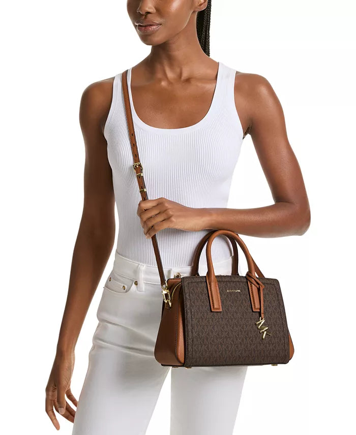 Michael Kors Laila Small  Satchel, Signature Brown