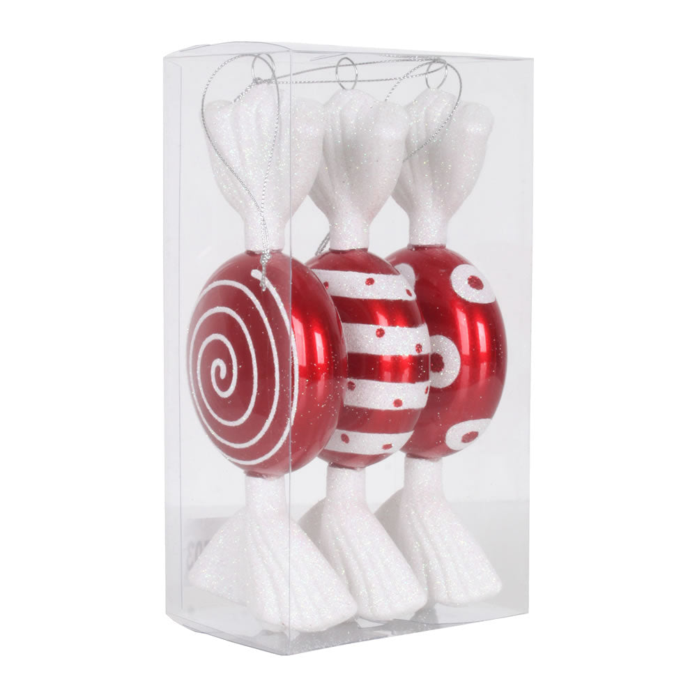 7" Candy Christmas Ornaments, Set of 3