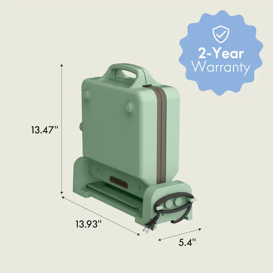 Bella 10" x 20" Fold & Store Dual Temp Electric Griddle, Seaglass