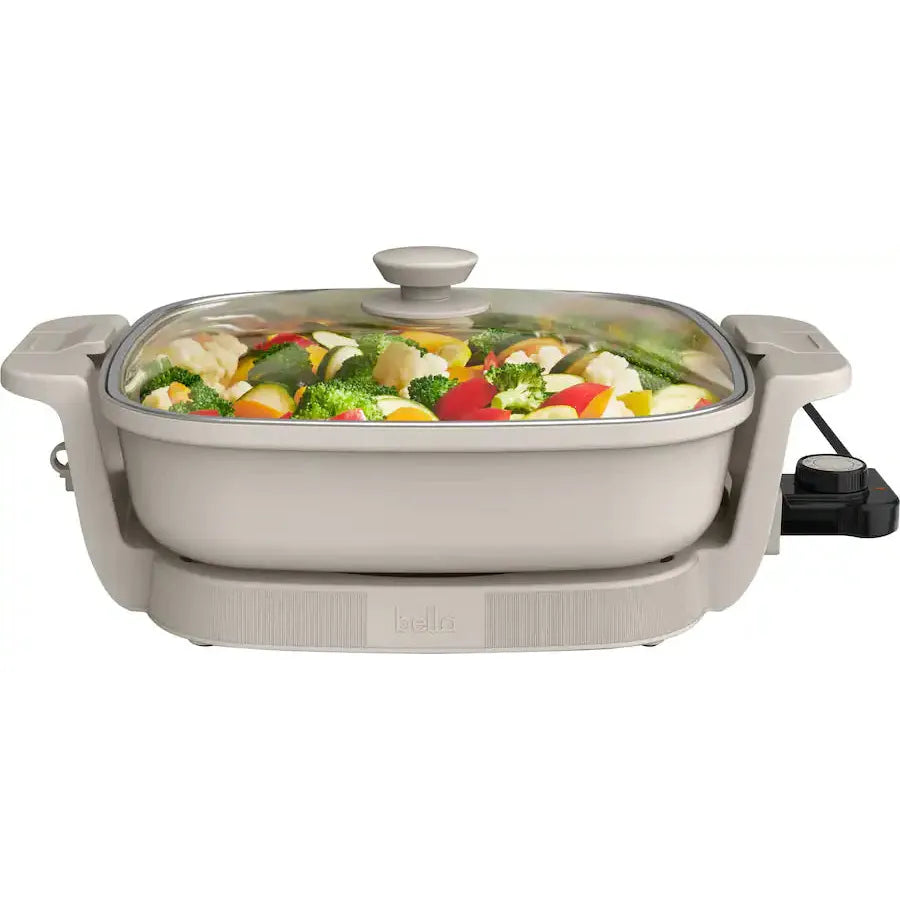 Bella 12" x 12" Non Stick Electric Skillet, Oatmilk