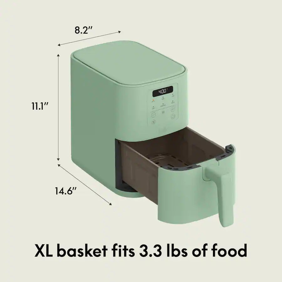 Bella 4 Quart Slim Air Fryer, Seaglass