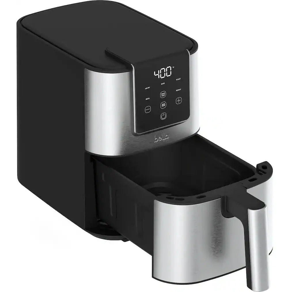 Bella 4 Quart Touchscreen Air Fryer, Stainless Steel