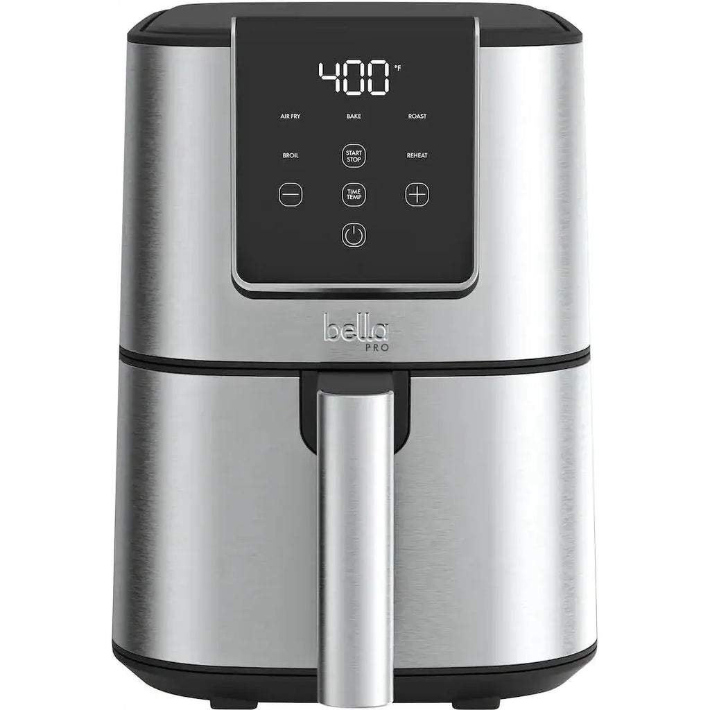 Bella 4 Quart Touchscreen Air Fryer, Stainless Steel