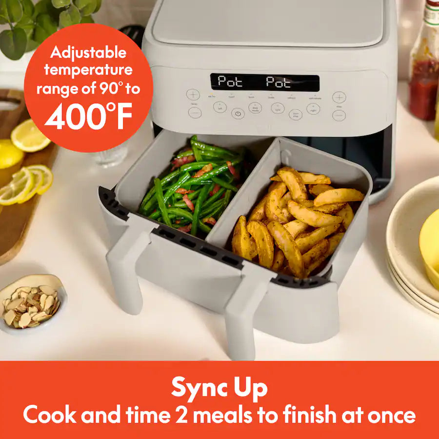 Bella 4 Quart TriZone Air Fryer, Oatmilk